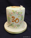 piped floral birthday cake