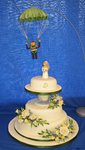 Parachute And Flowers Wedding Cake