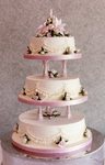 Piped frills and sugar flowers Wedding Cake