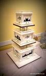 Run sugar panelled wedding cake